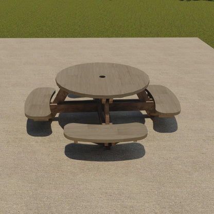 Round Picnic Table Woodworking Plans - Complete Guide with Shopping List & Step by Step Instructions