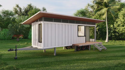 Tiny Mobile Home Design Plans - 217 SqFt with Loft Bedrooms & Amenities