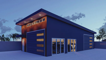 48' x 24' Garage or ADU Building Plans - Construction Set with Floor Plan, Elevations, Electrical & Plumbing