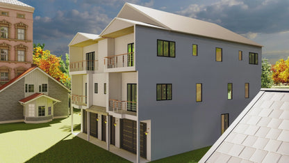 40'x55' Duplex Design Plans | 4304 Sqft Rentable Area | 2 Units w/Garages, Elevators & Balconies