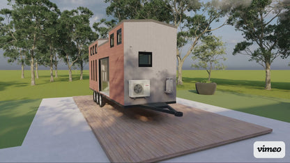 Tiny Mobile Home Building Plans - 26'x8' with 207sqft Living Space Plus Mezzanine