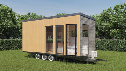 25’x8’ Tiny Home Plans with 3D Visuals and Detailed Designs for Mobile Lifestyle